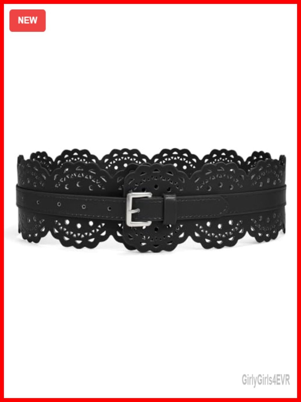 Women Wide Vintage Chunky Leather Waist Belt With Prong Buckle